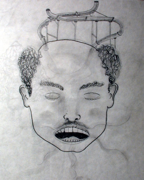Balding Man huffing and dreaming of having fun again