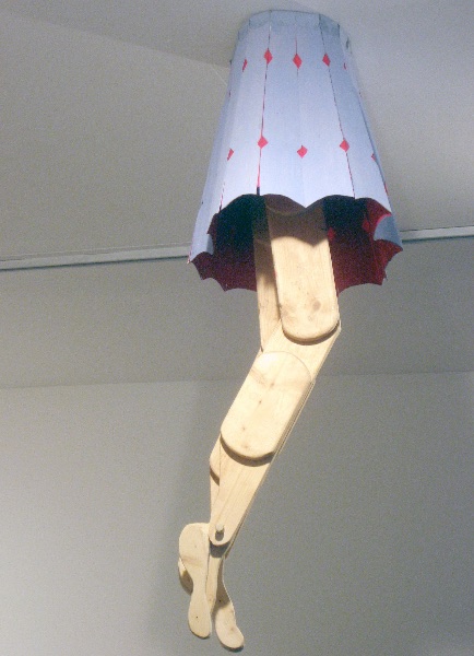 Wooden Cheerleader raising the roof 